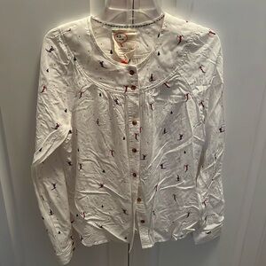 Anthropologie 23 of 52 Conversations Skier Button Down Shirt Size 0